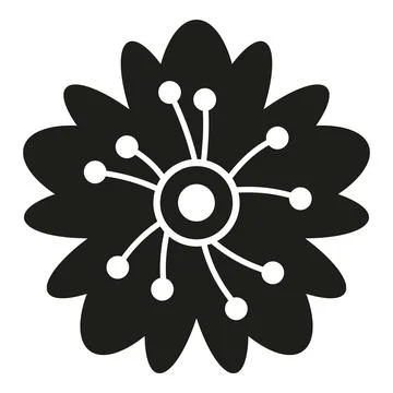 Black bloom vector icon for nature concept Stock Illustration