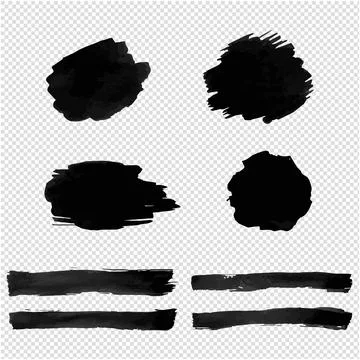 Black Blot Isolated Transparent Background Stock Illustration