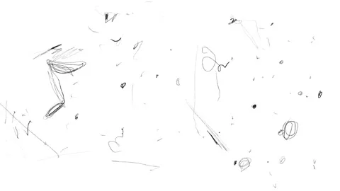 Black blots, drafts and scratches on a white screen. Doodle and retro 4K effect. Video stock 292687487