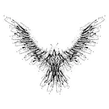 Black blots raven Stock Illustration