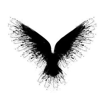 Black blots raven Stock Illustration