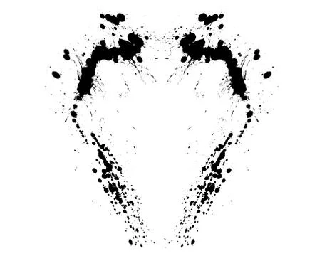 Black blots sprayed in the form of heart. Stock Illustration