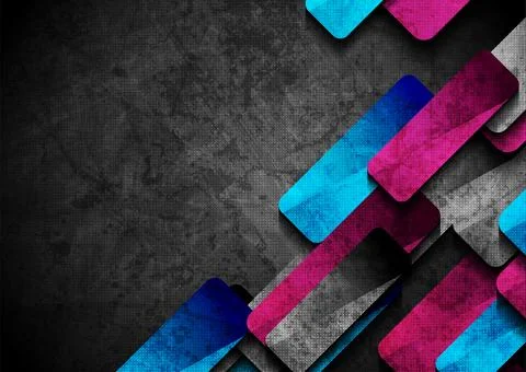 Black, blue and violet abstract geometric grunge corporate background Stock Illustration