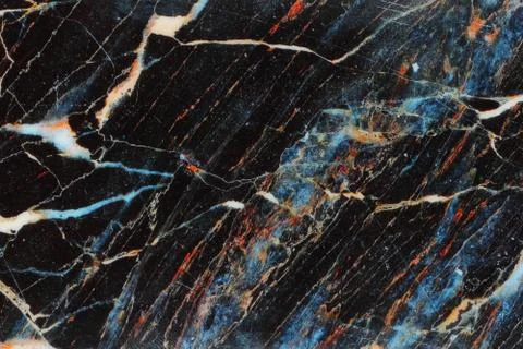 Black blue orange patterned marble background Stock Photos