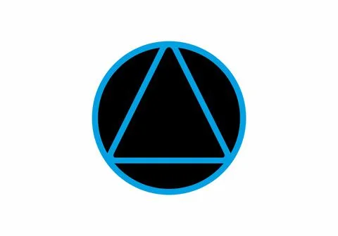 Black blue triangle in circle Stock Illustration