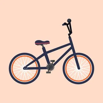 Black BMX bicycle. Colored flat graphic vector illustration 库存插图