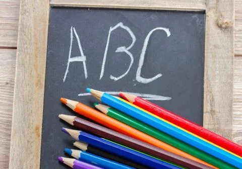 Black board with ABC Stock Photos