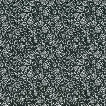 Black Board. Hazelnut and Walnut Seamless Endless Pattern. Whole Peeled Hazelnut Stock Illustration