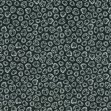 Black Board. Hazelnut Seamless Endless Pattern. Whole and Peeled Hazelnut Stockillustratie