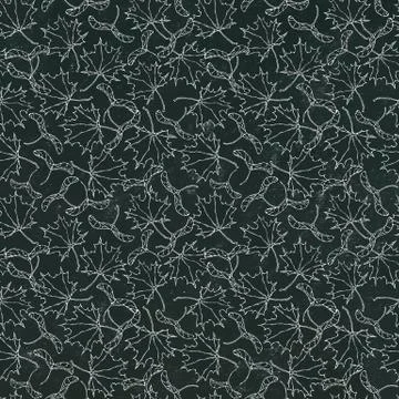 Black Board. Seamless Endless Pattern of Green Maple Leaves and Seeds. Autumn Illustrazione stock