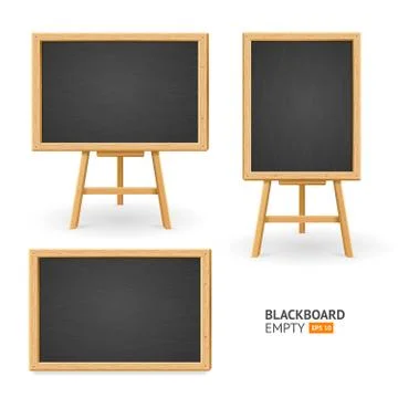 Black Board Set. Different View. Vector 스톡 일러스트