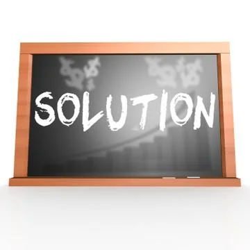 Black board with solution word Stock Illustration