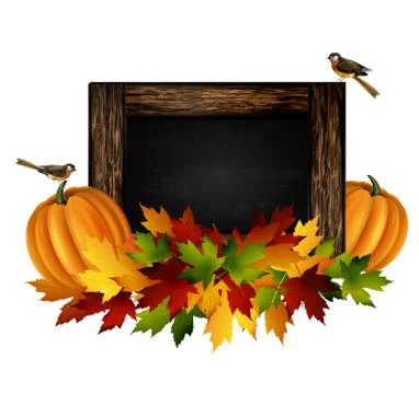 Black board vector with rustic wooden frame Illustrazione stock