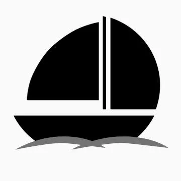 Black boat silhouette vector Stock Illustration