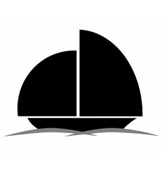 Black boat silhouette vector Stock Illustration