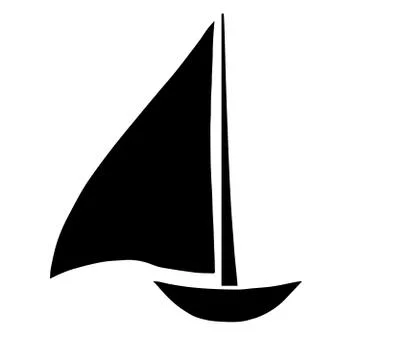 Black boat silhouette vector Stock Illustration