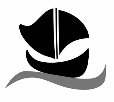 Black boat silhouette vector Stock Illustration