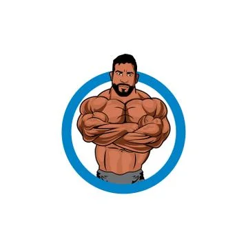 Black body builder logo Stock Illustration