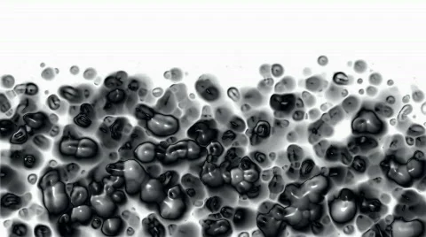 Black boil colloid bubble,like as cells and virus.Fountain,water,spray,river,lak Stock Footage 796330