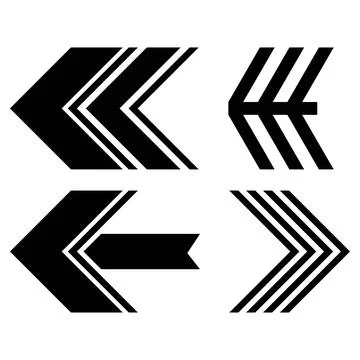 Black Bold Arrow Icon Vector Set for Navigation UI Design Stockillustratie