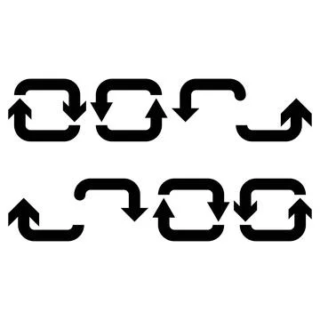 Black Bold Arrow Icon Vector Set for Navigation UI Design Illustration