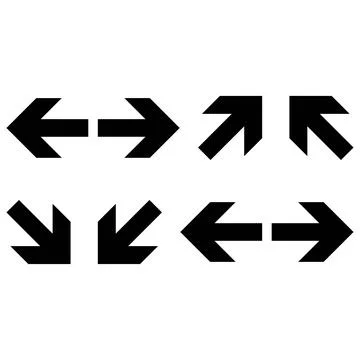 Black Bold Arrow Icon Vector Set for Navigation UI Design Illustrazione stock