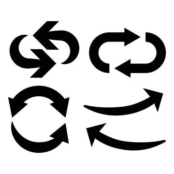 Black Bold Arrow Icon Vector Set for Navigation UI Design Illustrazione stock