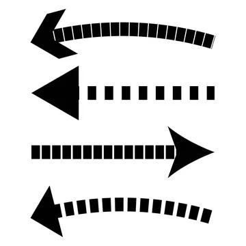 Black Bold Arrow Icon Vector Set for Navigation UI Design Illustrazione stock