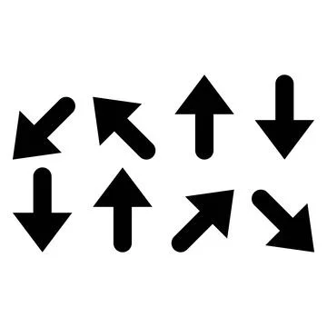 Black Bold Arrow Icon Vector Set for Navigation UI Design Illustrazione stock