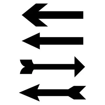 Black Bold Arrow Icon Vector Set for Navigation UI Design Stockillustratie