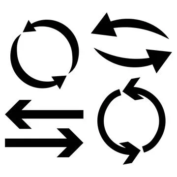 Black Bold Arrow Icon Vector Set for Navigation UI Design イラスト素材