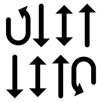 Black Bold Arrow Icon Vector Set for Navigation UI Design Illustrazione stock