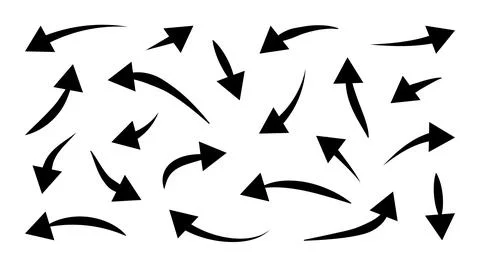 Black bold Arrows icon isolated on white background. Horizontal straight , .. Stock Illustration