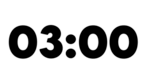 Black bold digits showing time 03 00 on white background Stock Illustration