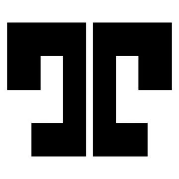 Black Bold Split Shaped Letter T Icon Stock Illustration