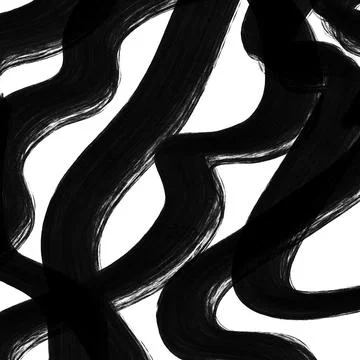Black Bold Wavy Brush Pattern Background Illustrazione stock