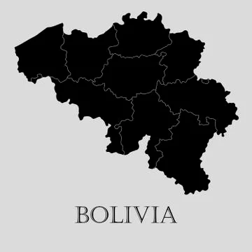 Black Bolivia map - vector illustration Stock Illustration