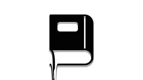 Black Book icon isolated on white background. 4K Video motion graphic animation Stock Footage 233980173