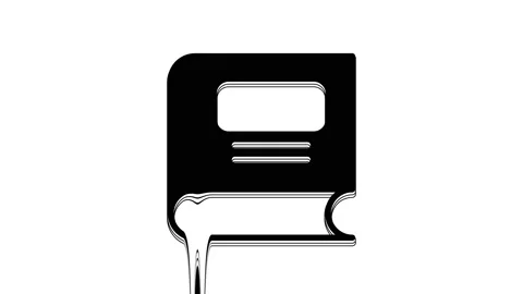 Black Book icon isolated on white background. 4K Video motion graphic animation Stock Footage 233984532