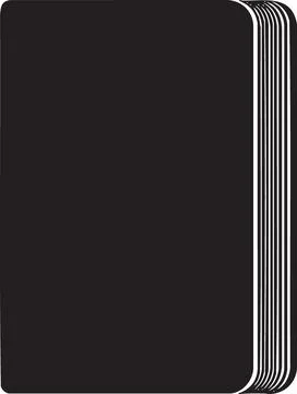 Black book illustration, closed, with visible pages Stock Illustration