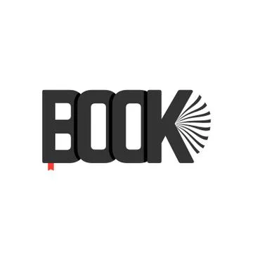 Black book logo with bookmark Stock Illustration
