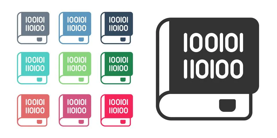 Black Books about programming icon isolated on white background. Programming Stock Illustration