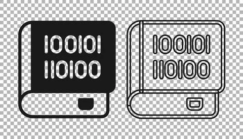 Black Books about programming icon isolated on transparent background. Prog.. Stock Illustration