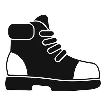 Black boot icon representing work and outdoor footwear Illustrazione stock