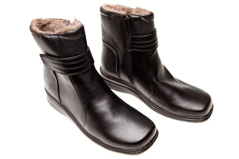 Black boot, isolated on white Stock Photos