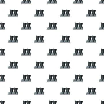 Black boots cartoon seamless pattern background design Stockillustratie