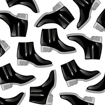 Black boots pattern Stock Illustration
