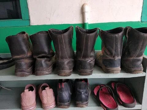 Black  boots Foto stock