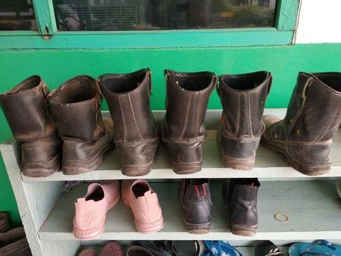 Black  boots Stock Photos
