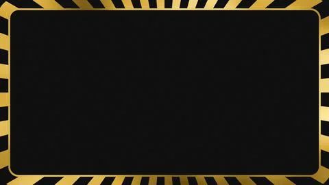Black bordered frame with golden zigzag pattern for presentation Stock Illustration